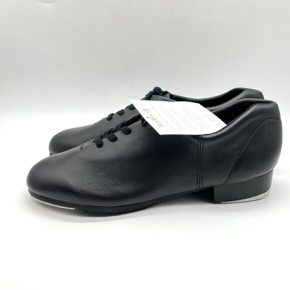 11.5W 11.5 WIDE WIDTH Capezio Womens CG09 Black Leather Oxford Tap Dance‎ Shoes - Picture 6 of 13
